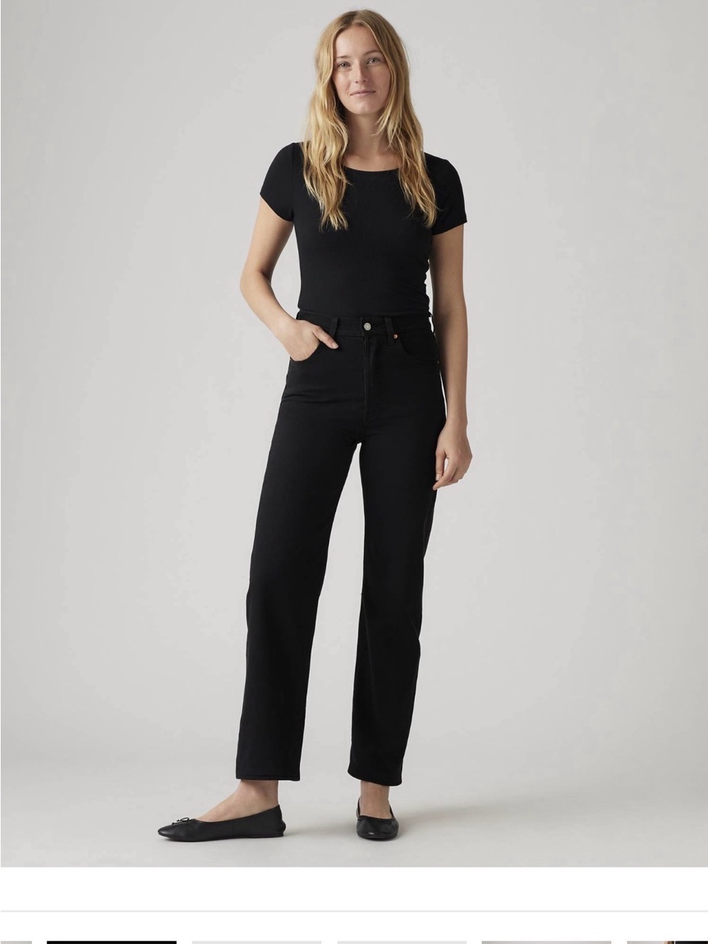 Levi's High-Rise Black Straight-Leg Jeans